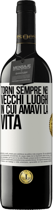 39,95 € | Vino rosso Edizione RED MBE Riserva Torni sempre nei vecchi luoghi in cui amavi la vita Etichetta Bianca. Etichetta personalizzabile Riserva 12 Mesi Raccogliere 2015 Tempranillo