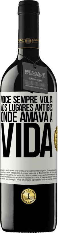 39,95 € Envio grátis | Vinho tinto Edição RED MBE Reserva Você sempre volta aos lugares antigos onde amava a vida Etiqueta Branca. Etiqueta personalizável Reserva 12 Meses Colheita 2015 Tempranillo