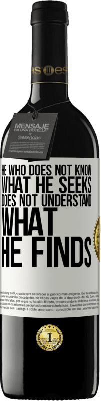 39,95 € | Red Wine RED Edition MBE Reserve He who does not know what he seeks, does not understand what he finds White Label. Customizable label Reserve 12 Months Harvest 2015 Tempranillo