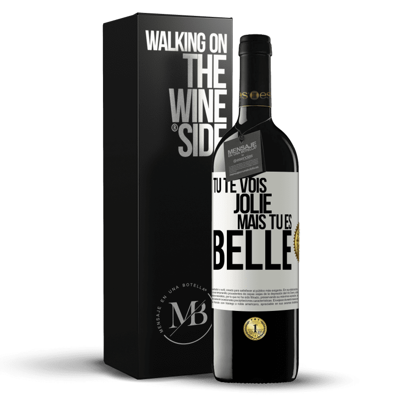 39,95 € Envoi gratuit | Vin rouge Édition RED MBE Réserve Tu te vois jolie, mais tu es belle Étiquette Blanche. Étiquette personnalisable Réserve 12 Mois Récolte 2015 Tempranillo