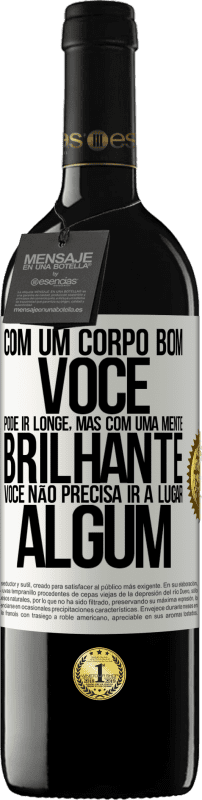 39,95 € | Vinho tinto Edição RED MBE Reserva Com um corpo bom, você pode ir longe, mas com uma mente brilhante, você não precisa ir a lugar algum Etiqueta Branca. Etiqueta personalizável Reserva 12 Meses Colheita 2016 Tempranillo