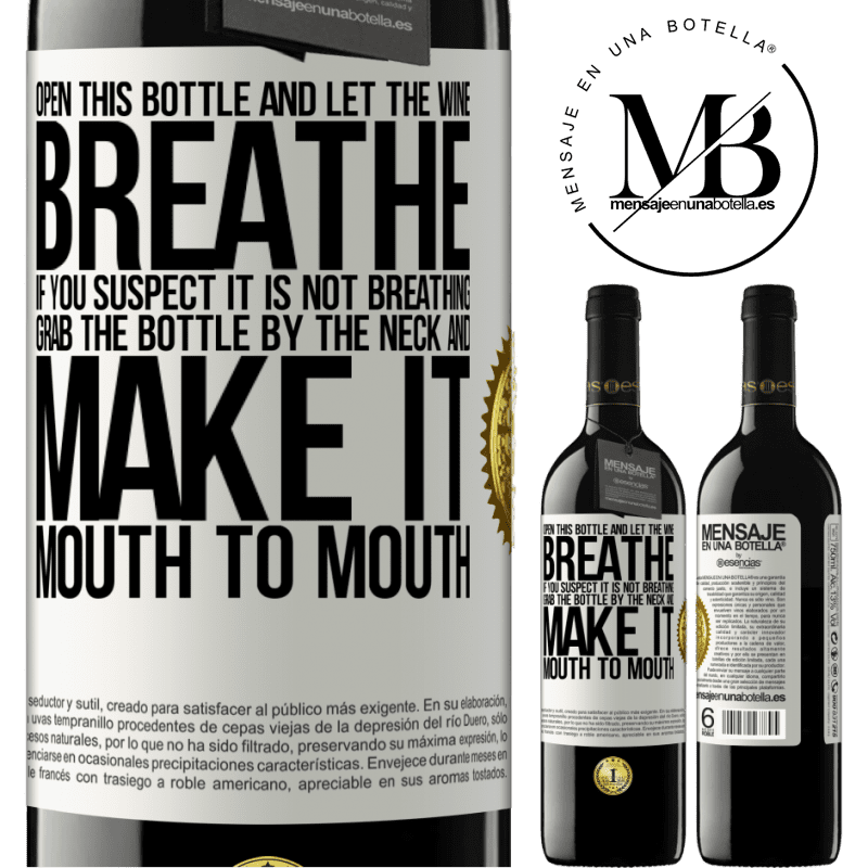 39,95 € Free Shipping | Red Wine RED Edition MBE Reserve Open this bottle and let the wine breathe. If you suspect you are not breathing, grab the bottle by the neck and make it White Label. Customizable label Reserve 12 Months Harvest 2014 Tempranillo