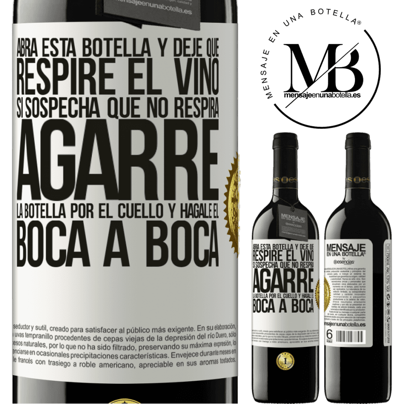 39,95 € Envío gratis | Vino Tinto Edición RED MBE Reserva Abra esta botella y deje que respire el vino. Si sospecha que no respira, agarre la botella por el cuello y hágale el boca a Etiqueta Blanca. Etiqueta personalizable Reserva 12 Meses Cosecha 2014 Tempranillo