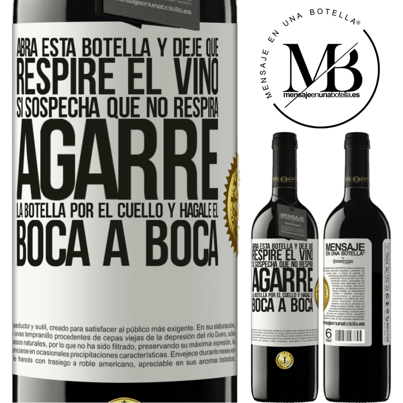 39,95 € Envío gratis | Vino Tinto Edición RED MBE Reserva Abra esta botella y deje que respire el vino. Si sospecha que no respira, agarre la botella por el cuello y hágale el boca a Etiqueta Blanca. Etiqueta personalizable Reserva 12 Meses Cosecha 2016 Tempranillo