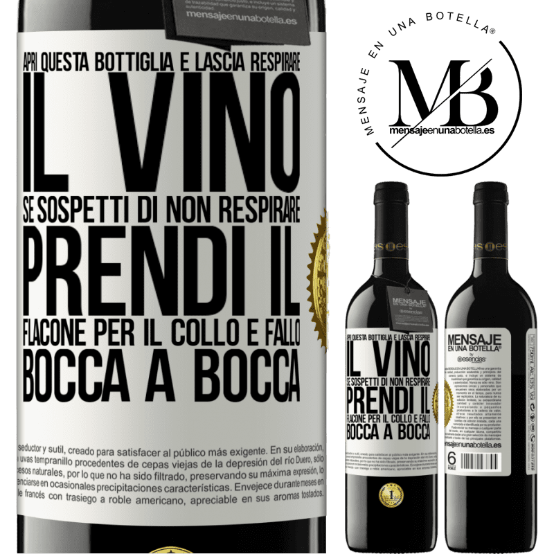 39,95 € Spedizione Gratuita | Vino rosso Edizione RED MBE Riserva Apri questa bottiglia e lascia respirare il vino. Se sospetti di non respirare, prendi il flacone per il collo e fallo bocca Etichetta Bianca. Etichetta personalizzabile Riserva 12 Mesi Raccogliere 2014 Tempranillo