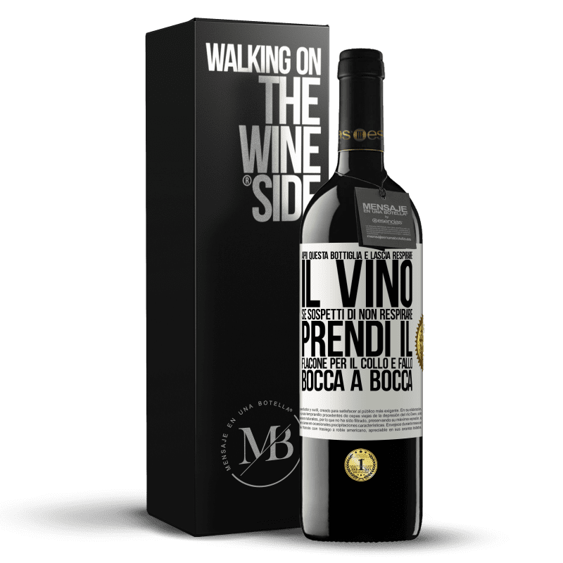 39,95 € Spedizione Gratuita | Vino rosso Edizione RED MBE Riserva Apri questa bottiglia e lascia respirare il vino. Se sospetti di non respirare, prendi il flacone per il collo e fallo bocca Etichetta Bianca. Etichetta personalizzabile Riserva 12 Mesi Raccogliere 2015 Tempranillo