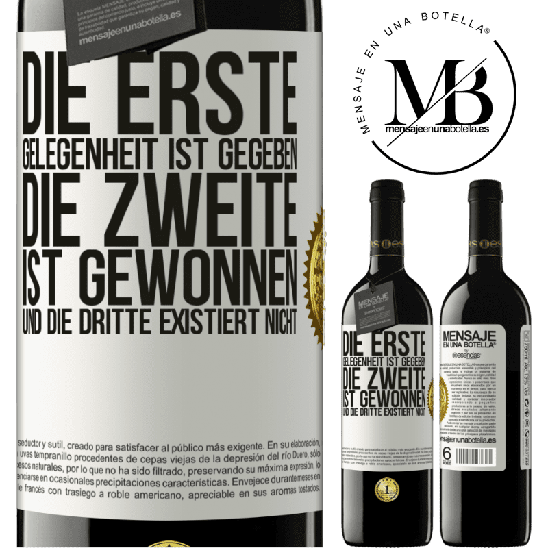 39,95 € Kostenloser Versand | Rotwein RED Ausgabe MBE Reserve Die erste Gelegenheit wird einem gegeben, die Zweite wird gewonnen und die Dritte existiert nicht Weißes Etikett. Anpassbares Etikett Reserve 12 Monate Ernte 2014 Tempranillo