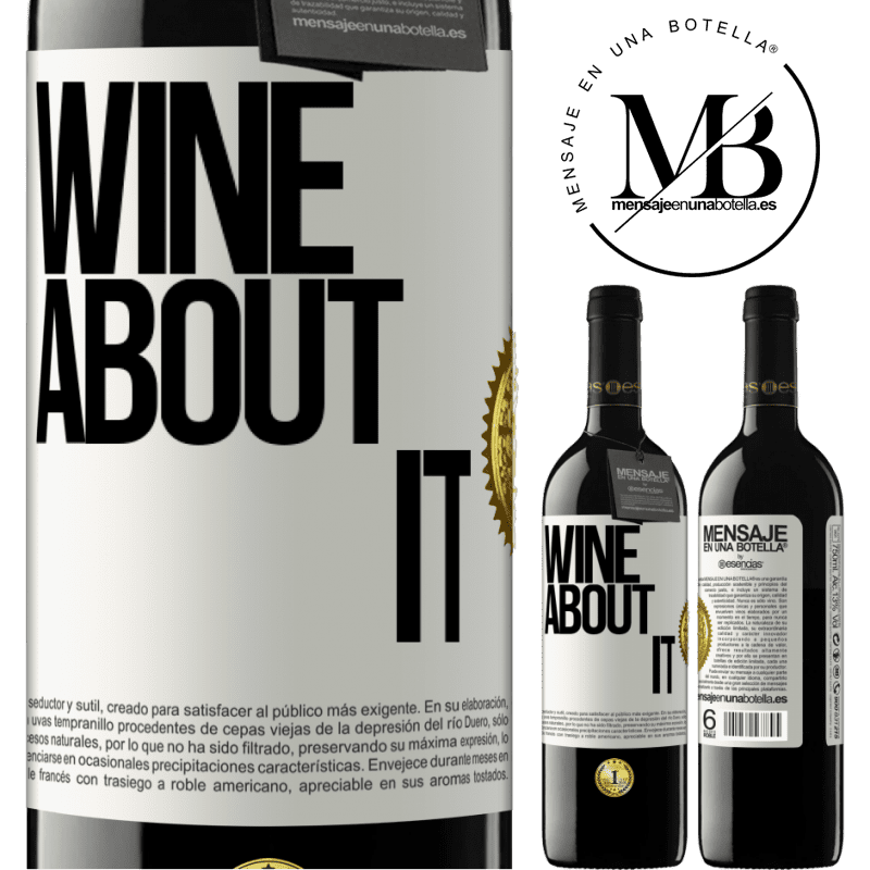 39,95 € Spedizione Gratuita | Vino rosso Edizione RED MBE Riserva Wine about it Etichetta Bianca. Etichetta personalizzabile Riserva 12 Mesi Raccogliere 2015 Tempranillo