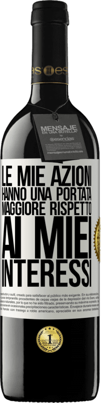 39,95 € | Vino rosso Edizione RED MBE Riserva Le mie azioni hanno una portata maggiore rispetto ai miei interessi Etichetta Bianca. Etichetta personalizzabile Riserva 12 Mesi Raccogliere 2015 Tempranillo