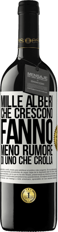 39,95 € | Vino rosso Edizione RED MBE Riserva Mille alberi che crescono fanno meno rumore di uno che crolla Etichetta Bianca. Etichetta personalizzabile Riserva 12 Mesi Raccogliere 2015 Tempranillo