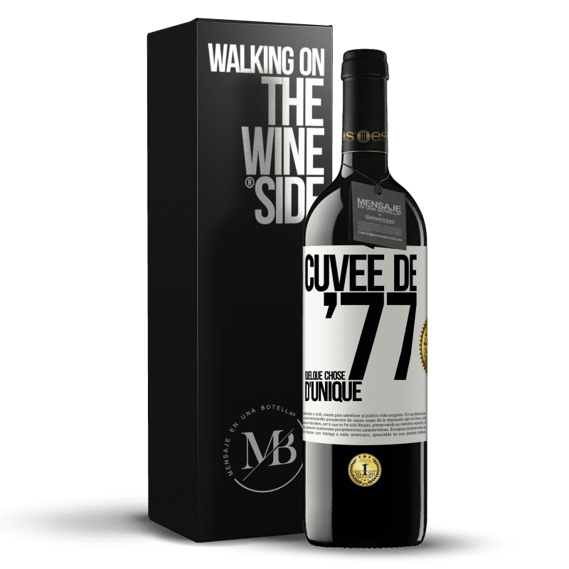 39,95 € Envoi gratuit | Vin rouge Édition RED MBE Réserve Cuvée de 77, quelque chose d'unique Étiquette Blanche. Étiquette personnalisable Réserve 12 Mois Récolte 2015 Tempranillo