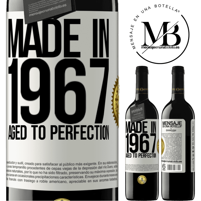 24,95 € Free Shipping | Red Wine RED Edition Crianza 6 Months Made in 1967. Aged to perfection White Label. Customizable label Aging in oak barrels 6 Months Harvest 2019 Tempranillo