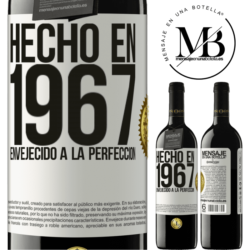 39,95 € Envío gratis | Vino Tinto Edición RED MBE Reserva Hecho en 1967. Envejecido a la perfección Etiqueta Blanca. Etiqueta personalizable Reserva 12 Meses Cosecha 2015 Tempranillo