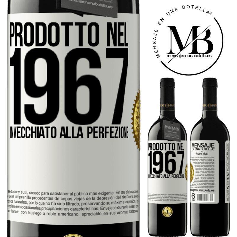 39,95 € Spedizione Gratuita | Vino rosso Edizione RED MBE Riserva Prodotto nel 1967. Invecchiato alla perfezione Etichetta Bianca. Etichetta personalizzabile Riserva 12 Mesi Raccogliere 2015 Tempranillo