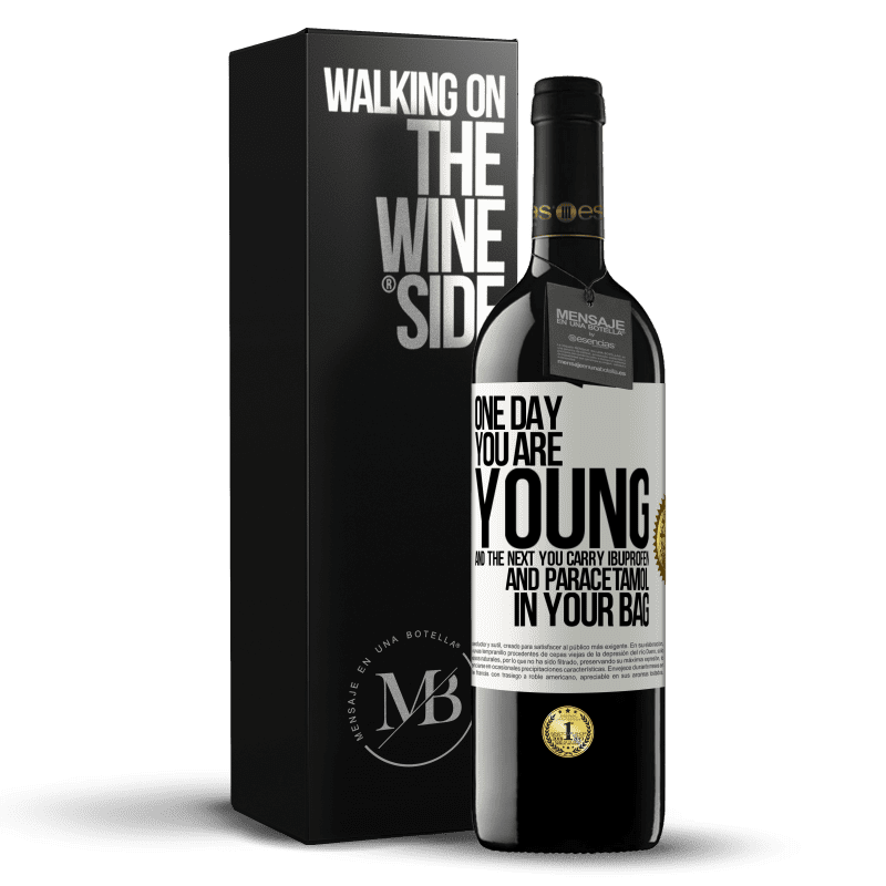 39,95 € Free Shipping | Red Wine RED Edition MBE Reserve One day you are young and the next you carry ibuprofen and paracetamol in your bag White Label. Customizable label Reserve 12 Months Harvest 2014 Tempranillo
