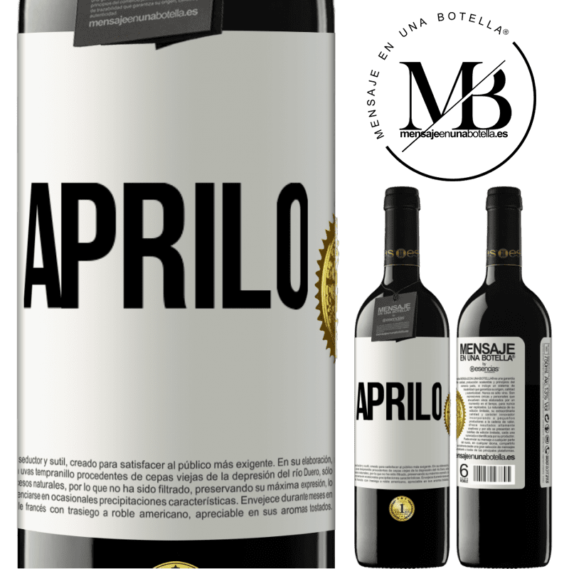 39,95 € Spedizione Gratuita | Vino rosso Edizione RED MBE Riserva Aprilo Etichetta Bianca. Etichetta personalizzabile Riserva 12 Mesi Raccogliere 2015 Tempranillo