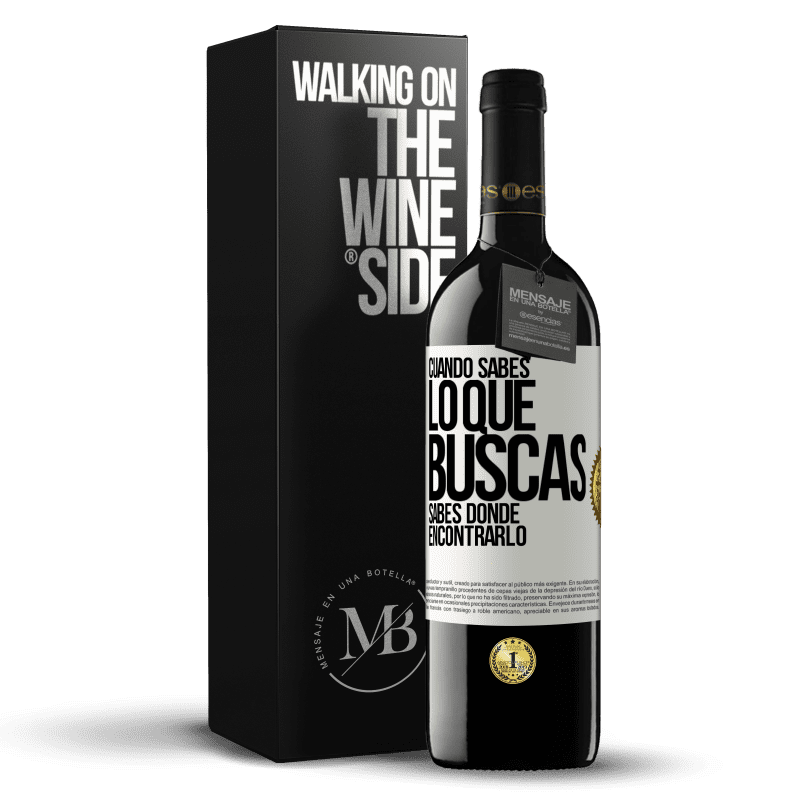 39,95 € Envío gratis | Vino Tinto Edición RED MBE Reserva Cuando sabes lo que buscas, sabes dónde encontrarlo Etiqueta Blanca. Etiqueta personalizable Reserva 12 Meses Cosecha 2014 Tempranillo