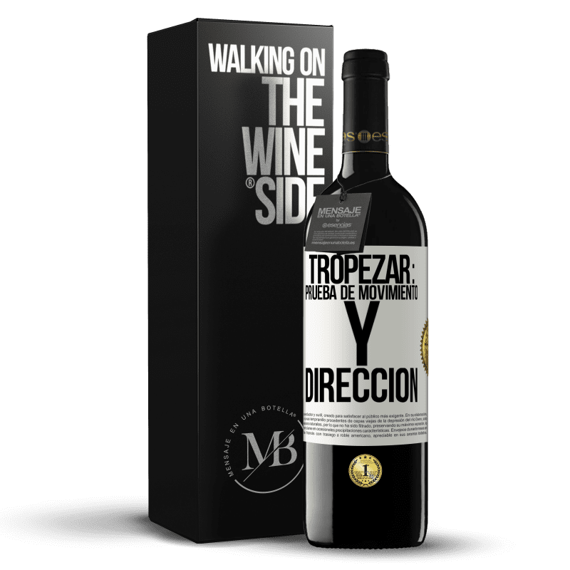 39,95 € Envío gratis | Vino Tinto Edición RED MBE Reserva Tropezar: prueba de movimiento y dirección Etiqueta Blanca. Etiqueta personalizable Reserva 12 Meses Cosecha 2014 Tempranillo