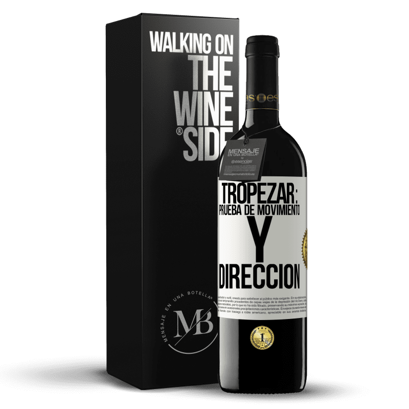 39,95 € Envío gratis | Vino Tinto Edición RED MBE Reserva Tropezar: prueba de movimiento y dirección Etiqueta Blanca. Etiqueta personalizable Reserva 12 Meses Cosecha 2016 Tempranillo