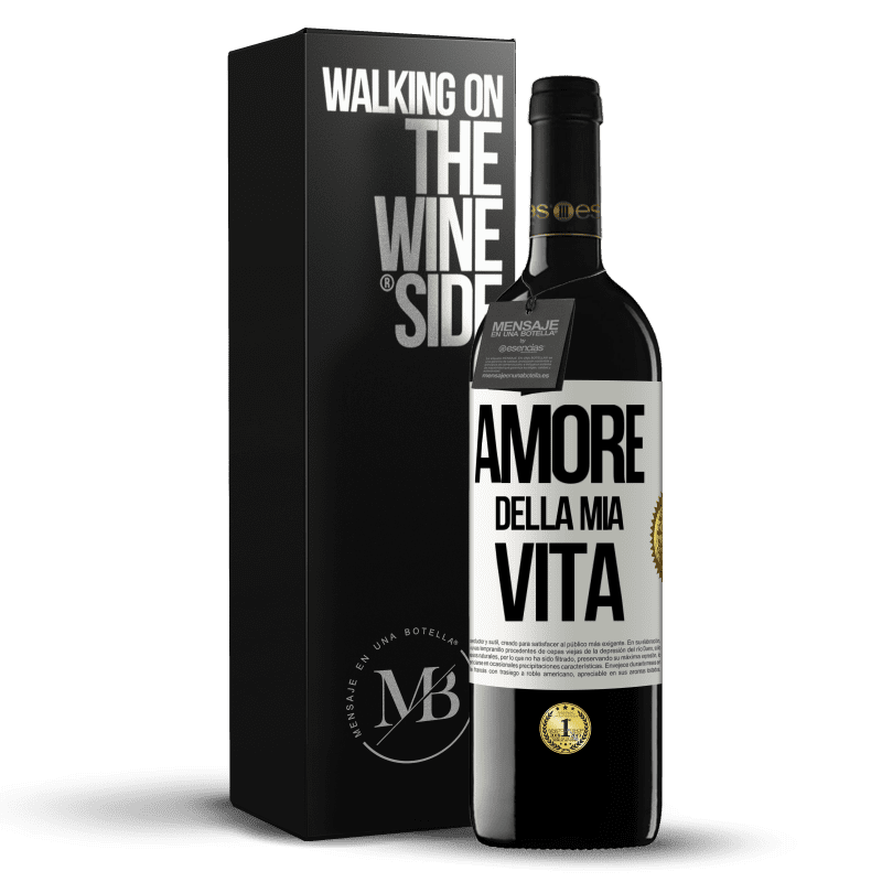 39,95 € Spedizione Gratuita | Vino rosso Edizione RED MBE Riserva Amore della mia vita Etichetta Bianca. Etichetta personalizzabile Riserva 12 Mesi Raccogliere 2016 Tempranillo