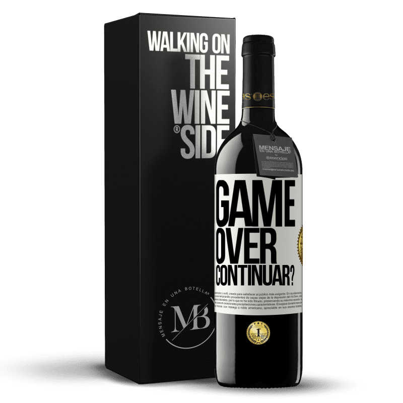 39,95 € Envio grátis | Vinho tinto Edição RED MBE Reserva GAME OVER. Continuar? Etiqueta Branca. Etiqueta personalizável Reserva 12 Meses Colheita 2014 Tempranillo