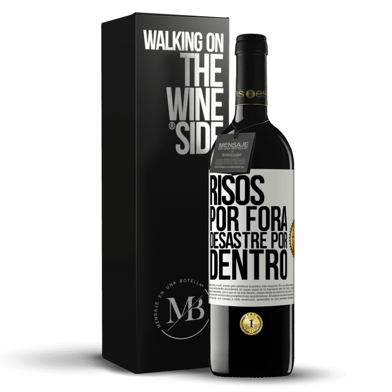 39,95 € Envio grátis | Vinho tinto Edição RED MBE Reserva Risos por fora, desastre por dentro Etiqueta Branca. Etiqueta personalizável Reserva 12 Meses Colheita 2014 Tempranillo