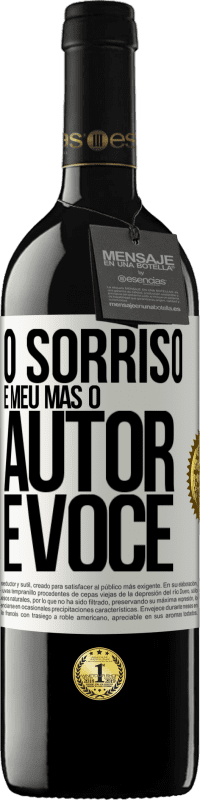 39,95 € Envio grátis | Vinho tinto Edição RED MBE Reserva O sorriso é meu, mas o autor é você Etiqueta Branca. Etiqueta personalizável Reserva 12 Meses Colheita 2016 Tempranillo