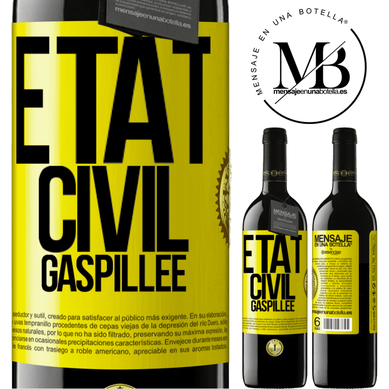 39,95 € Envoi gratuit | Vin rouge Édition RED MBE Réserve État civil: gaspillée Étiquette Jaune. Étiquette personnalisable Réserve 12 Mois Récolte 2014 Tempranillo