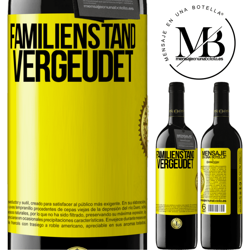 39,95 € Kostenloser Versand | Rotwein RED Ausgabe MBE Reserve Familienstand: vergeudet Gelbes Etikett. Anpassbares Etikett Reserve 12 Monate Ernte 2016 Tempranillo
