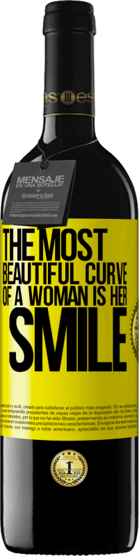 39,95 € | Red Wine RED Edition MBE Reserve The most beautiful curve of a woman is her smile Yellow Label. Customizable label Reserve 12 Months Harvest 2016 Tempranillo