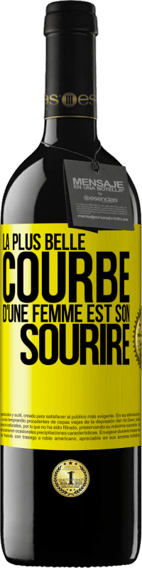 39,95 € Envoi gratuit | Vin rouge Édition RED MBE Réserve La plus belle courbe d'une femme est son sourire Étiquette Jaune. Étiquette personnalisable Réserve 12 Mois Récolte 2016 Tempranillo