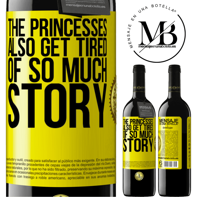 24,95 € Free Shipping | Red Wine RED Edition Crianza 6 Months The princesses also get tired of so much story Yellow Label. Customizable label Aging in oak barrels 6 Months Harvest 2019 Tempranillo