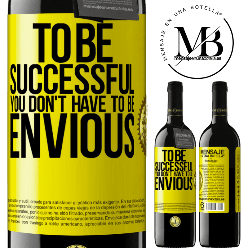 24,95 € Free Shipping | Red Wine RED Edition Crianza 6 Months To be successful you don't have to be envious Yellow Label. Customizable label Aging in oak barrels 6 Months Harvest 2019 Tempranillo