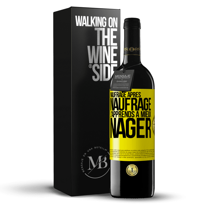 39,95 € Envoi gratuit | Vin rouge Édition RED MBE Réserve Naufrage après naufrage, j'apprends à mieux nager Étiquette Jaune. Étiquette personnalisable Réserve 12 Mois Récolte 2015 Tempranillo