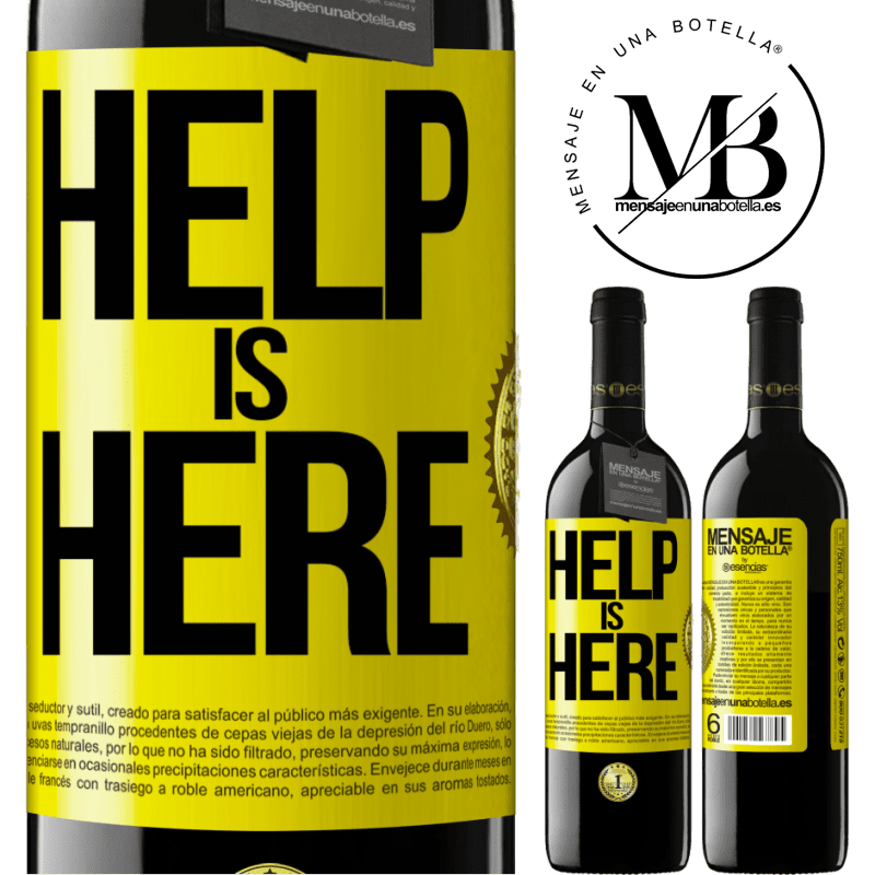 39,95 € Kostenloser Versand | Rotwein RED Ausgabe MBE Reserve Help is Here Gelbes Etikett. Anpassbares Etikett Reserve 12 Monate Ernte 2015 Tempranillo