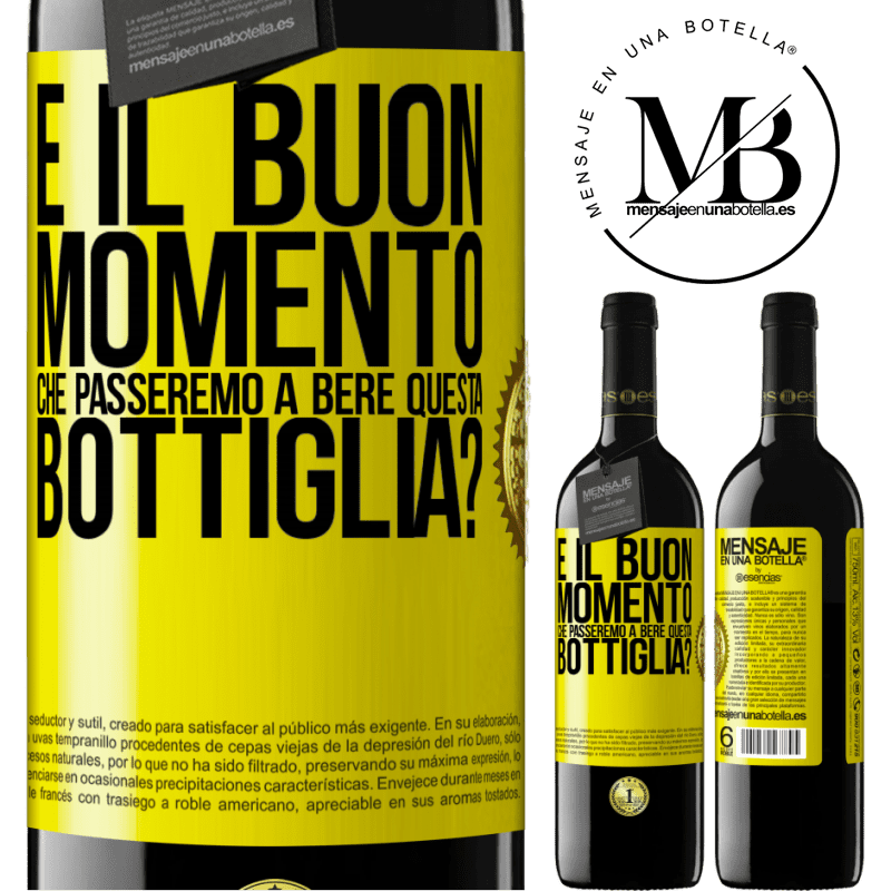 39,95 € Spedizione Gratuita | Vino rosso Edizione RED MBE Riserva e il buon momento che passeremo a bere questa bottiglia? Etichetta Gialla. Etichetta personalizzabile Riserva 12 Mesi Raccogliere 2015 Tempranillo