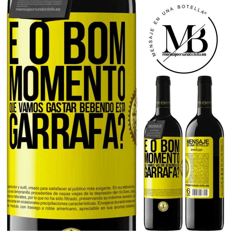 39,95 € Envio grátis | Vinho tinto Edição RED MBE Reserva e o bom momento que vamos gastar bebendo esta garrafa? Etiqueta Amarela. Etiqueta personalizável Reserva 12 Meses Colheita 2015 Tempranillo