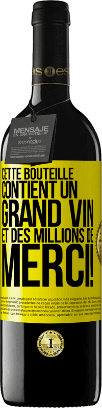 39,95 € Envoi gratuit | Vin rouge Édition RED MBE Réserve Cette bouteille contient un grand vin et des millions de MERCI! Étiquette Jaune. Étiquette personnalisable Réserve 12 Mois Récolte 2016 Tempranillo