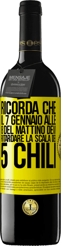 Spedizione Gratuita | Vino rosso Edizione RED MBE Riserva Ricorda che il 7 gennaio alle 8 del mattino devi ritardare la scala dei 5 chili Etichetta Gialla. Etichetta personalizzabile Riserva 12 Mesi Raccogliere 2014 Tempranillo