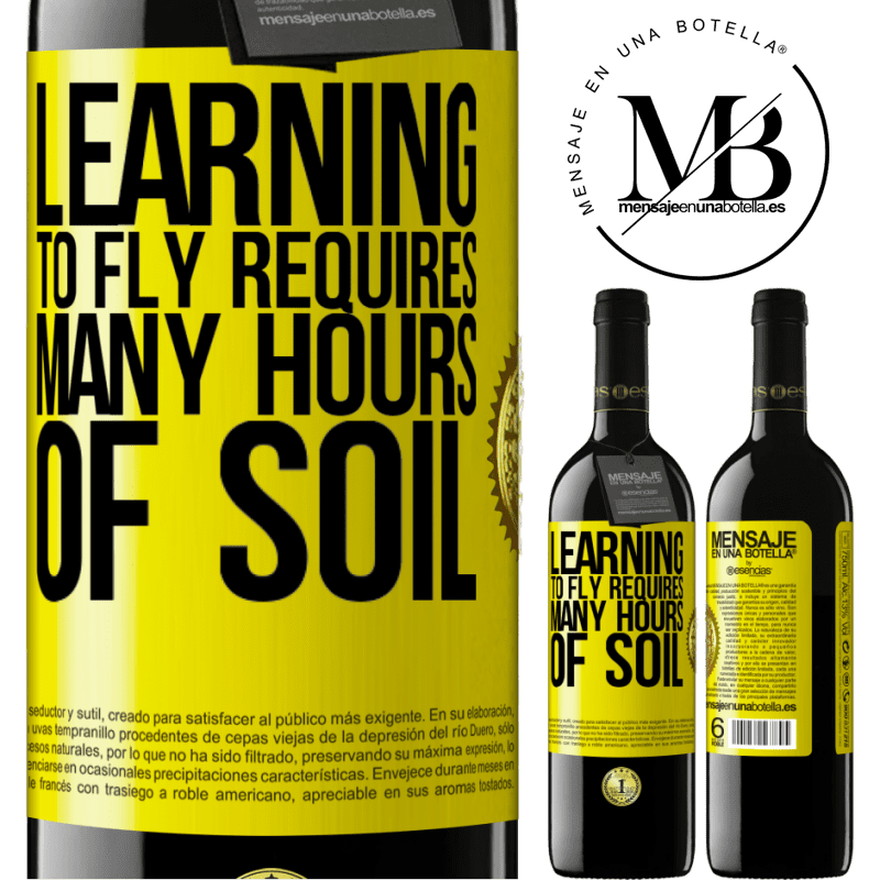 24,95 € Free Shipping | Red Wine RED Edition Crianza 6 Months Learning to fly requires many hours of soil Yellow Label. Customizable label Aging in oak barrels 6 Months Harvest 2019 Tempranillo