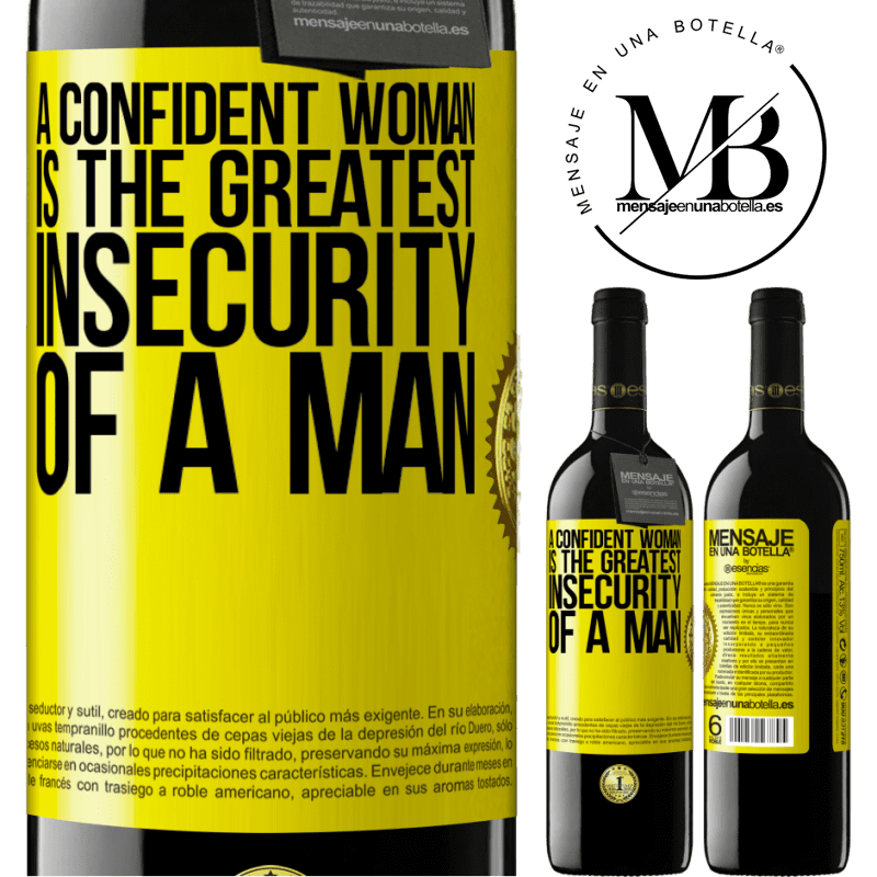 24,95 € Free Shipping | Red Wine RED Edition Crianza 6 Months A confident woman is the greatest insecurity of a man Yellow Label. Customizable label Aging in oak barrels 6 Months Harvest 2019 Tempranillo