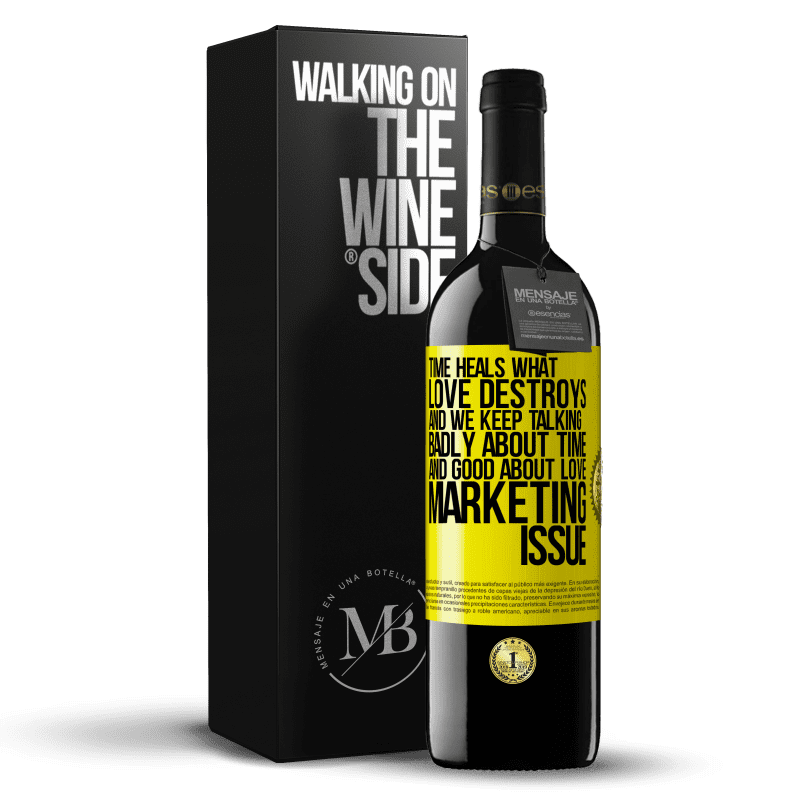 39,95 € Free Shipping | Red Wine RED Edition MBE Reserve Time heals what love destroys. And we keep talking badly about time and good about love. Marketing issue Yellow Label. Customizable label Reserve 12 Months Harvest 2014 Tempranillo