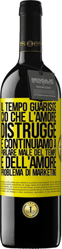 «Il tempo guarisce ciò che l'amore distrugge. E continuiamo a parlare male del tempo e dell'amore. Problema di marketing» Edizione RED MBE Riserva