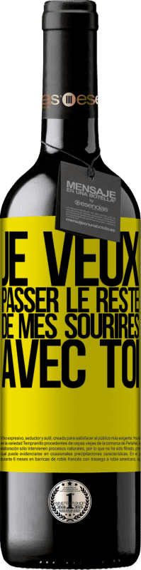 39,95 € Envoi gratuit | Vin rouge Édition RED MBE Réserve Je veux passer le reste de mes sourires avec toi Étiquette Jaune. Étiquette personnalisable Réserve 12 Mois Récolte 2016 Tempranillo