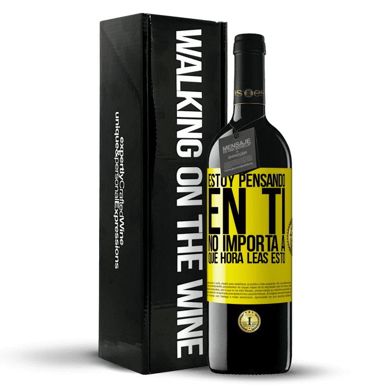 39,95 € Envío gratis | Vino Tinto Edición RED MBE Reserva Estoy pensando en ti… No importa a qué hora leas esto Etiqueta Amarilla. Etiqueta personalizable Reserva 12 Meses Cosecha 2016 Tempranillo