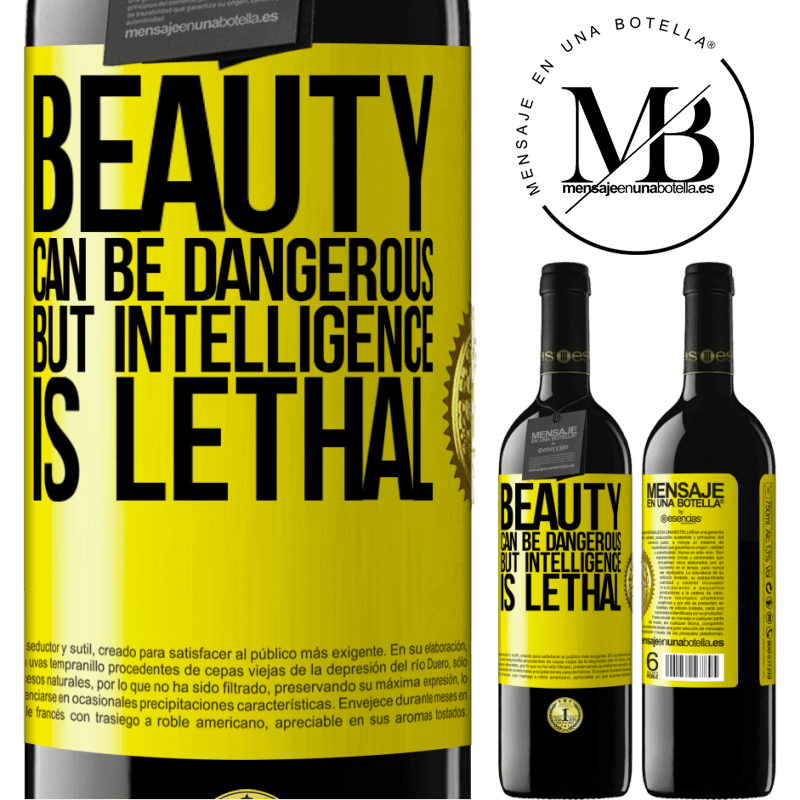 24,95 € Free Shipping | Red Wine RED Edition Crianza 6 Months Beauty can be dangerous, but intelligence is lethal Yellow Label. Customizable label Aging in oak barrels 6 Months Harvest 2019 Tempranillo
