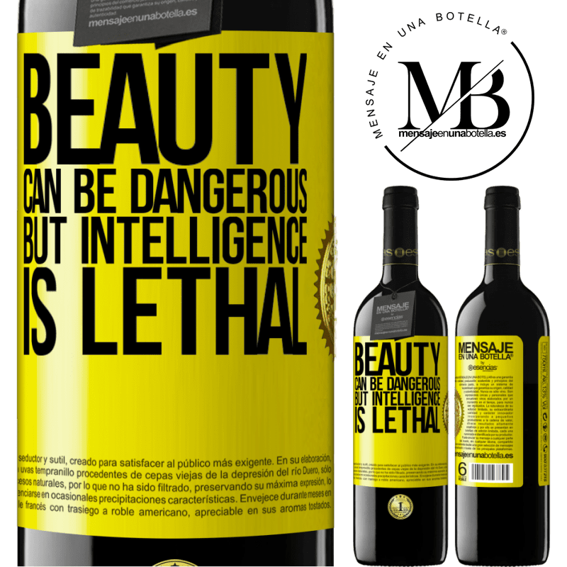 39,95 € Free Shipping | Red Wine RED Edition MBE Reserve Beauty can be dangerous, but intelligence is lethal Yellow Label. Customizable label Reserve 12 Months Harvest 2015 Tempranillo