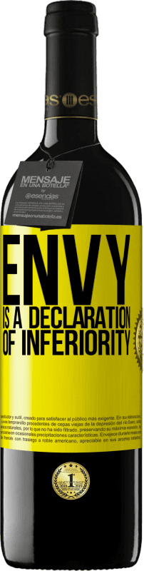 39,95 € Free Shipping | Red Wine RED Edition MBE Reserve Envy is a declaration of inferiority Yellow Label. Customizable label Reserve 12 Months Harvest 2015 Tempranillo