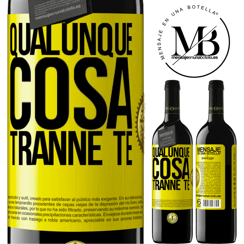 39,95 € Spedizione Gratuita | Vino rosso Edizione RED MBE Riserva Qualunque cosa tranne te Etichetta Gialla. Etichetta personalizzabile Riserva 12 Mesi Raccogliere 2015 Tempranillo
