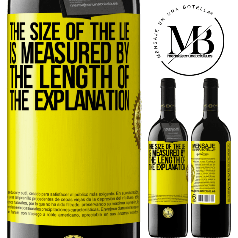 24,95 € Free Shipping | Red Wine RED Edition Crianza 6 Months The size of the lie is measured by the length of the explanation Yellow Label. Customizable label Aging in oak barrels 6 Months Harvest 2019 Tempranillo